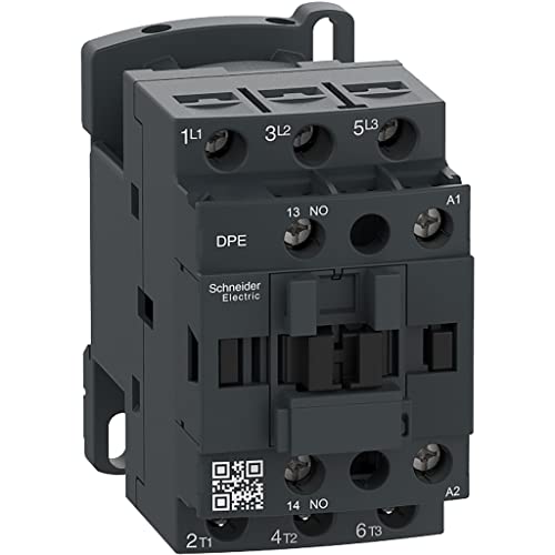 Schneider Electric - Easy TeSys DPE IEC Contactor - Non Reversing Contactors for Resistive Load and Motor Control Applications up to 12A/690V AC,5HP at 480V AC,3 Poles (3NO),120V 50/60Hz Coil,DPE12G7 - size: 5HP 460V