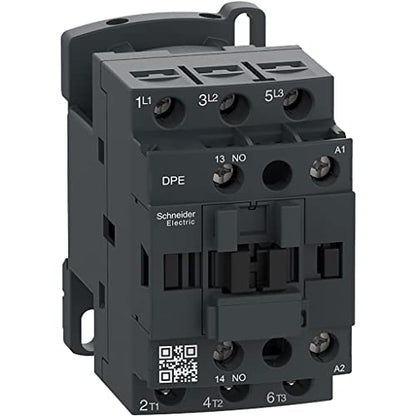 Schneider Electric - Easy TeSys DPE IEC Contactor - Non Reversing Contactors for Resistive Load and Motor Control Applications up to 9A/690V AC,3HP at 480V AC 3 Poles (3NO),120V 50/60Hz Coil,DPE09G7 - size: 3HP 460V
