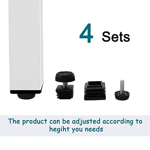 uxcell Leveling Feet 25 x 25mm Square Insert Furniture Adjustable Leveler 4 Sets