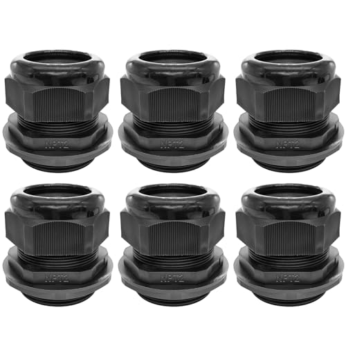 6PCS Cable Glands-PENGLIN 2” NPT Nylon Cable Connector IP68 Waterproof - color: Black, size: 2 Inch (6-Pack)