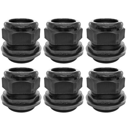 6PCS Cable Glands-PENGLIN 2” NPT Nylon Cable Connector IP68 Waterproof - color: Black, size: 2 Inch (6-Pack)