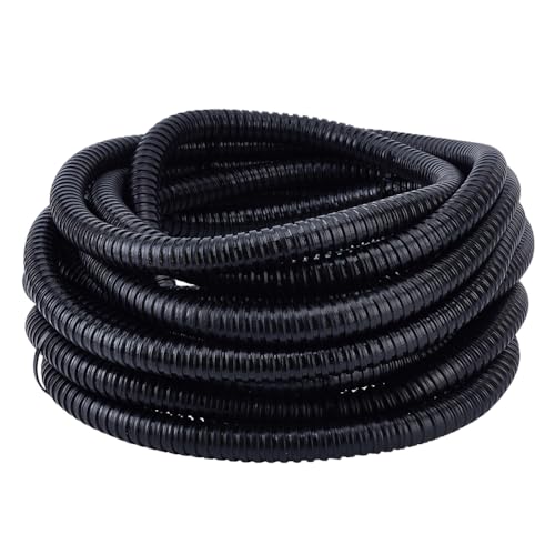 MAYJOYDIY 3/4Inch Black Metal Conduit Pipe PVC Galvanized Steel Metal Conduit Pipe Flexible Wire Loom Tubing for Automotive Home Office and Industrial Wiring & Cable Protection, 32.8ft - size: 32.8FTx0.75"