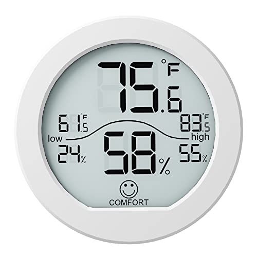Indoor Digital Hygrometer Thermometer for Room Temperature Humidity Meter - color: White, size: TH1x1