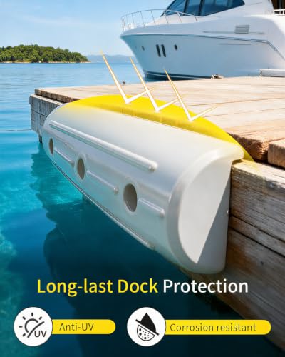 OCEANBROAD Dock Fender Bumpers, 17" Horztial Dock Bumpers for Edge Side - color: White, style: 2 Pack