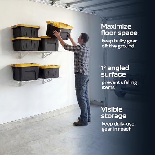 MonsterRax 12x36 Garage Wall Shelf 2-Pack, 300lb, White - color: White, size: 12"x36"