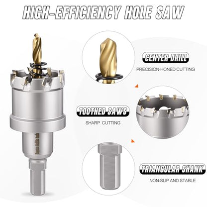 15/32" 12mm Hole Saw Tungsten Carbide TCT Hole Cutter W/Drill Bit - size: 12mm (15/32")