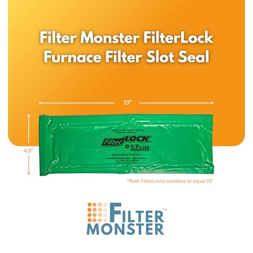 FilterLock Furnace Filter Slot Seal – Magnetic Seal Cover for Any 1” Furnace Filter, Up To 25” Long, Reduce HVAC Air Leaks, Green