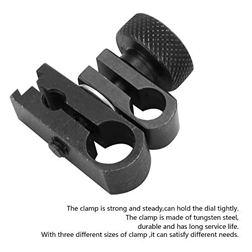 Dial Indicator Clamp Chuck, Steady Tungsten Clamps Chuck, Adjustable Swivel Dovetail Clamps, Strong Indicator Rotatable Clamp for Dial Test Indicator, 8MM 6MM 4MM, Black