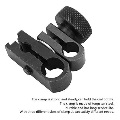 Dial Indicator Clamp Chuck, Steady Tungsten Clamps Chuck, Adjustable Swivel Dovetail Clamps, Strong Indicator Rotatable Clamp for Dial Test Indicator, 8MM 6MM 4MM, Black