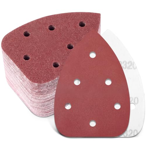96 Pcs Mouse Sander Sandpaper Detail Sanding Pads,No Cut Line - style: no cut line