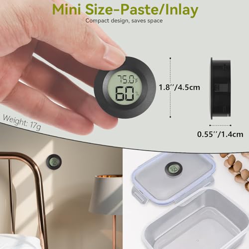 Atogou 3-Pack Mini Hygrometer & Thermometer, Indoor Digital Humidity Meter - color: Black 3-pack