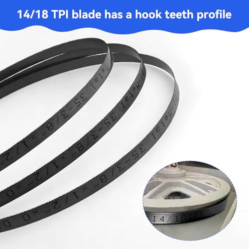 35-3/8 Inch Bandsaw Blades 14/18 TPI for Milwaukee Portable Band Saw Blade and 2829-20 Compact Portable Band Saw, 35-3/8" x 1/2" x 0.02" 14/18 TPI, 3 Pack - size: 35-3/8" x 1/2" x 0.02", 14/18 TPI, 3 Pack