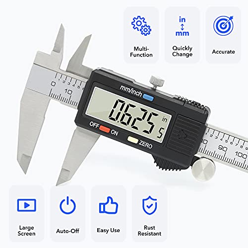 Precise Digital Caliper, 6 Inch Stainless Steel Electronic Vernier Caliper