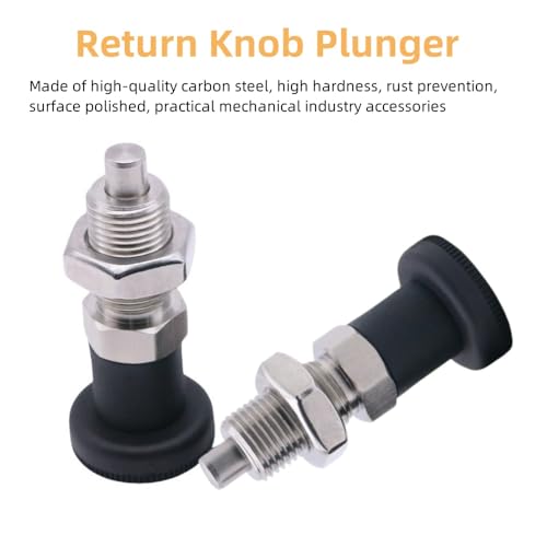 Push Fit Ball Nose Spring Plunger, Stainless Steel Retractable Spring Plunger Return Knob Plunger Spring Loaded Plunger Spring Plunger Pin Non Lock Out Indexing Plunger Pull Knob Spring Pin (M12) - size: M12