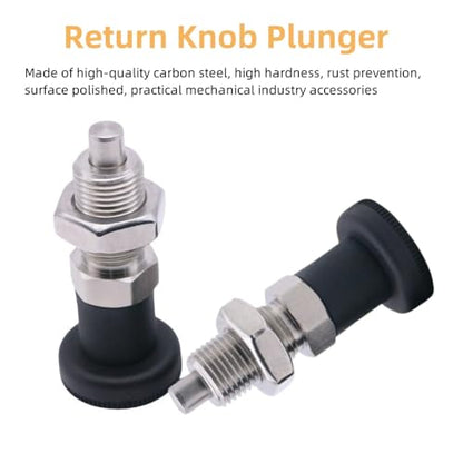 Push Fit Ball Nose Spring Plunger, Stainless Steel Retractable Return Knob Plunger Spring Loaded Pin Non Lock Out Indexing Pull Knob Pin (M20) - size: M20