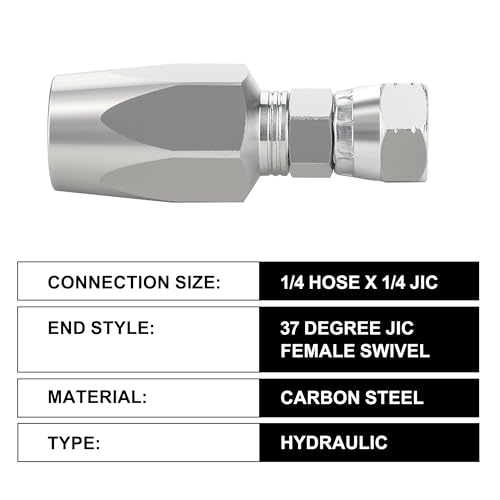 2PCS 1/4'' Reusable Hydraulic Hose Repair Fittings for Size #04 Single Wire Hose - size: 1/4''