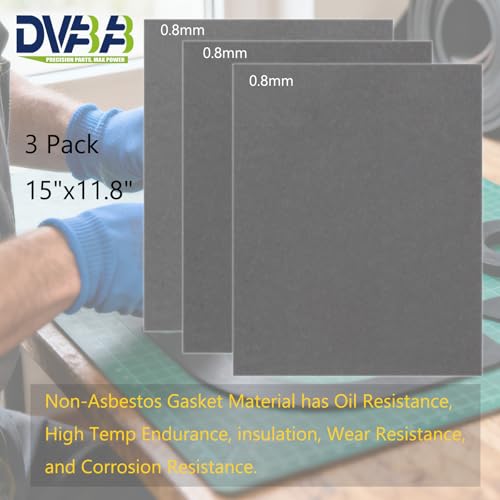 0.8mm 15"x11.8"Non Asbestos Gaskets Materials Sheet Set 3 Pack