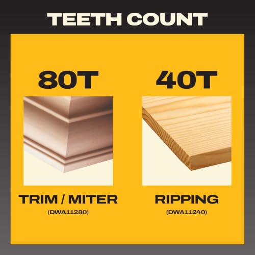 DEWALT Miter Saw Blade Combo Pack, 12” Blades, 40 Tooth & 60 Tooth, Fine Finish, Ultra Sharp Carbide (DWA112CMB) - style: Saw Blade Combo Pack, 12 In., 40/60T