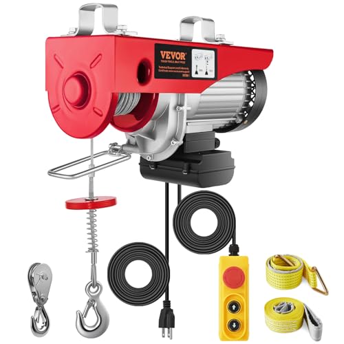 VEVOR Electric Hoist 1760lbs with 14ft Wired Remote Control, Electric Hoist 110 Volt with 40ft Single Cable Lifting Height Motor, for Garage Warehouse Factory - size: 1760lbs Wired