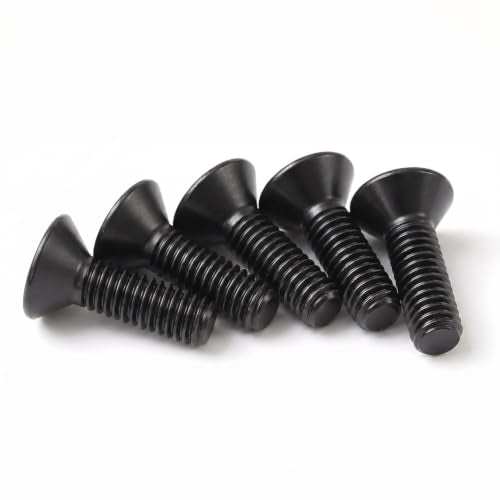 1/4-20 x 3/4'' (25 Pack) Flat Head Hex Socket Cap Screws Countersunk Bolts, Allen Socket Drive, Black Oxide 304 Stainless Steel 18-8, Fully Machine Thread, Bright Finish - size: 1/4 x 3/4''