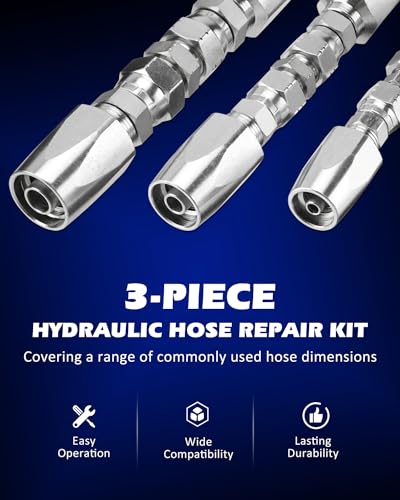 SPARKWHIZ Hydraulic Hose Repair Kit 1/4", 3/8", 1/2" ID, 3 pack - size: 1/4", 3/8", 1/2"