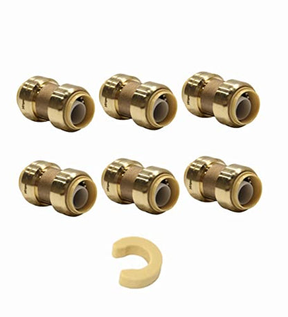 6Pcs EFIELD 3/4 Inch Straight Coupling Push-Fit Fitting(PF008-6) - size: 3/4 Inch(P6), style: Straight Coupling