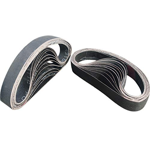 24 PCS 1 x 18 Inch Silicon Carbide Sanding Belts Assortment- 80, 120, 240, 400, 800, 1000 Grits Premium Sander Belts For Knife Sharpening and Metalworking - size: 1x18