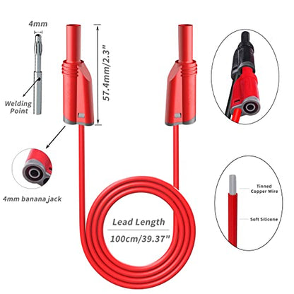 Goupchn 5PCS 4mm Safety Shrouded Banana Plug Silicone Test Leads Kit - color: Five Colors, size: Test Leads Kit