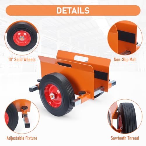 AIWFL Panel Dolly Heavy Duty 1100LBS Door Dolly Cart with 10" Solid Wheels - color: Orange
