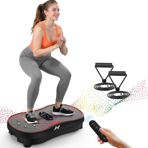 AXV Vibration Plate Exercise Machine Fitness Platform Body Vibrating Board - color: BASIC.BLACK