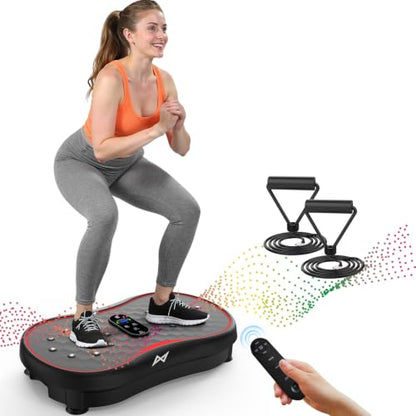 AXV Vibration Plate Exercise Machine Fitness Platform Body Vibrating Board - color: BASIC.BLACK