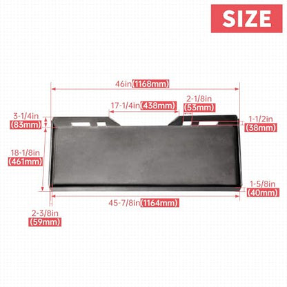 ECOTRIC 1/4" Skid Steer Attachment Plate Compatible with Bobcat Kubota - size: 1 piece 1/4" thick