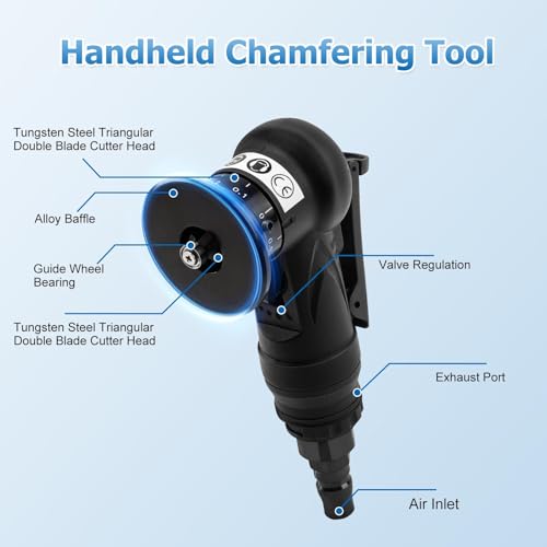 Mini Pneumatic Chamfering Tool Handheld,45°Arc Corner(C&R Angle Blades)
