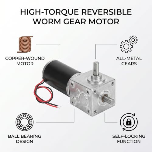 YWBL-WH DC 12V Gear Motor High Torsion Speed Reduce Electric Motor Reversible Gear Motor 8mm Shaft (12V 200RPM), Geared Motor - size: 12V 200RPM