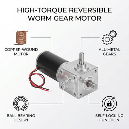 YWBL-WH DC 12V Gear Motor High Torsion Speed Reduce Electric Motor Reversible Gear Motor 8mm Shaft (12V 200RPM), Geared Motor - size: 12V 200RPM