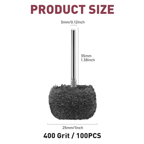 100 PCS Abrasive Buffing Wheel, 1 Inch Polishing Kit 400 Grit - style: Black 400 Grit 100pcs