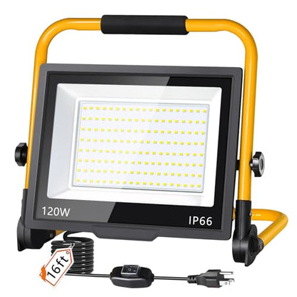 ISUERFY 14400LM LED Work Light + 100W LED Shop Light, IP66 Waterproof for Garage Workbench Warehouse Factory Yard Outdoor