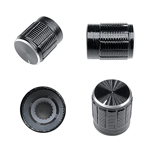 24pcs Shaft Metal Potentiometer Control Knobs 6mm,Black Guitar Pedal Knobs,Dimmer Knob Swicth Replacement,Volume Control Knob Encoder Black,Kelyonewy - size: 6mm