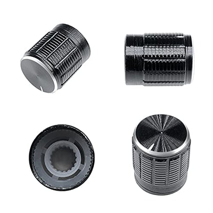 24pcs Shaft Metal Potentiometer Control Knobs 6mm,Black Guitar Pedal Knobs,Dimmer Knob Swicth Replacement,Volume Control Knob Encoder Black,Kelyonewy - size: 6mm