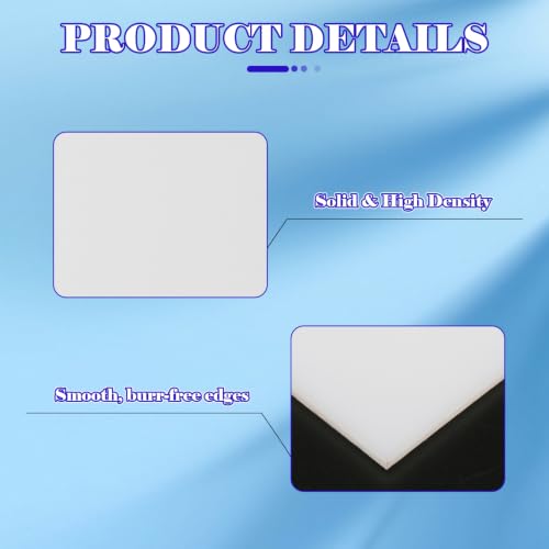 HDPE Sheet, 8" x 12", 1/8" (3mm) High Density Polyethylene Plastic Board - color: 1/8"(3mm) Thick, size: 8" x 12"