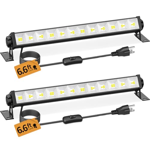40W LED Shop Lights, 5400LM Plug in Garage Light, 6000K Daylight, 2 Pack