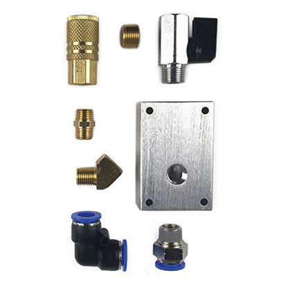 Primefit PCKIT8 Air Push to Connect - Outlet Drop Kit with Block,1/4" Brass Quick Connect Coupler