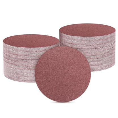 HARFINGTON 100 Pcs 6 Inch Sanding Discs 60 Grit Red Aluminum Oxide - size: 6 Inch(60 Grit)