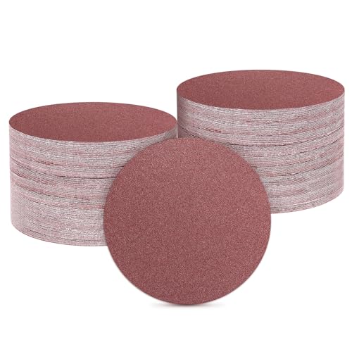 HARFINGTON 100 Pcs 6 Inch Sanding Discs 60 Grit Red Aluminum Oxide - size: 6 Inch(60 Grit)