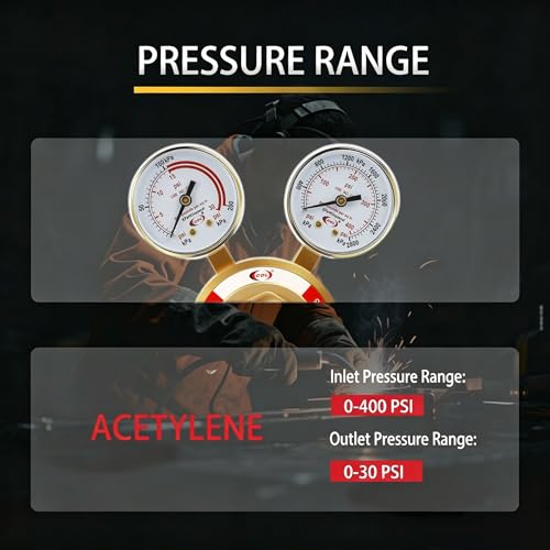 CDL LX95 Extra Heavy Duty Acetylene Regulator CGA510,Forged Brass - size: Extra Heavy Duty, style: Acetylene