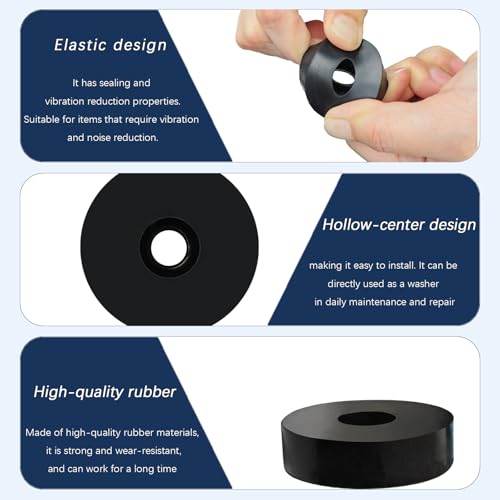 8Pcs Rubber Spacers, 1'' OD x 3/8'' ID x 0.5'' Thickness Black Round - size: 1'' OD x 3/8'' ID x 0.5'' Thickness