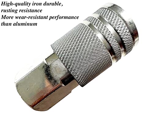 SANFU 1/4-Inch Steel Female Industrial Coupler, Air Hose Fittings 1/4-Inch Female Threads Quick Connector Air Coupler with Storage Case, 10-Pack - style: 10PCS Steel 1/4" Female Coupler