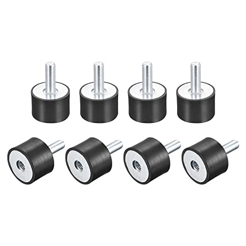 uxcell Rubber Mounts 8pcs M8 Male/Female Vibration Isolator Shock Absorber, for Garage Motor Air Compressor Car Boat Bobbins, D30xH20mm - size: M8x30mmx20mm