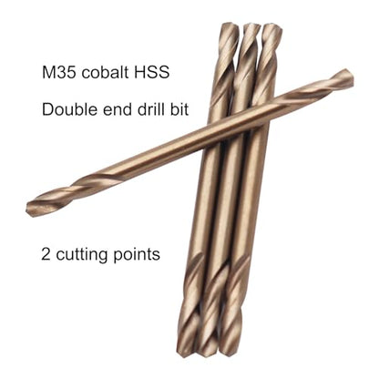 Cobalt Drill Bit 9/64 Inch (10Pcs), M35 Jobber Length Twist Drill Bits Double Ended, Stubby Body HSS Drill Bits for Metal, Stainless Steel, Cast Iron, Plastic and Wood 3.5mm/0.137" - size: 3.5mm/0.137"