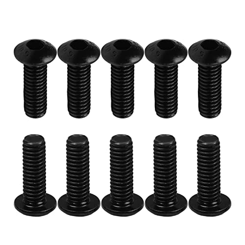 MroMax 100Pcs M4 x 12mm Button Head Socket Cap Bolts Screws, Alloy Steel 10.9 Grade, Allen Socket Drive, Black Oxide Finish, Fully Machine Thread - size: M4 x 12mm